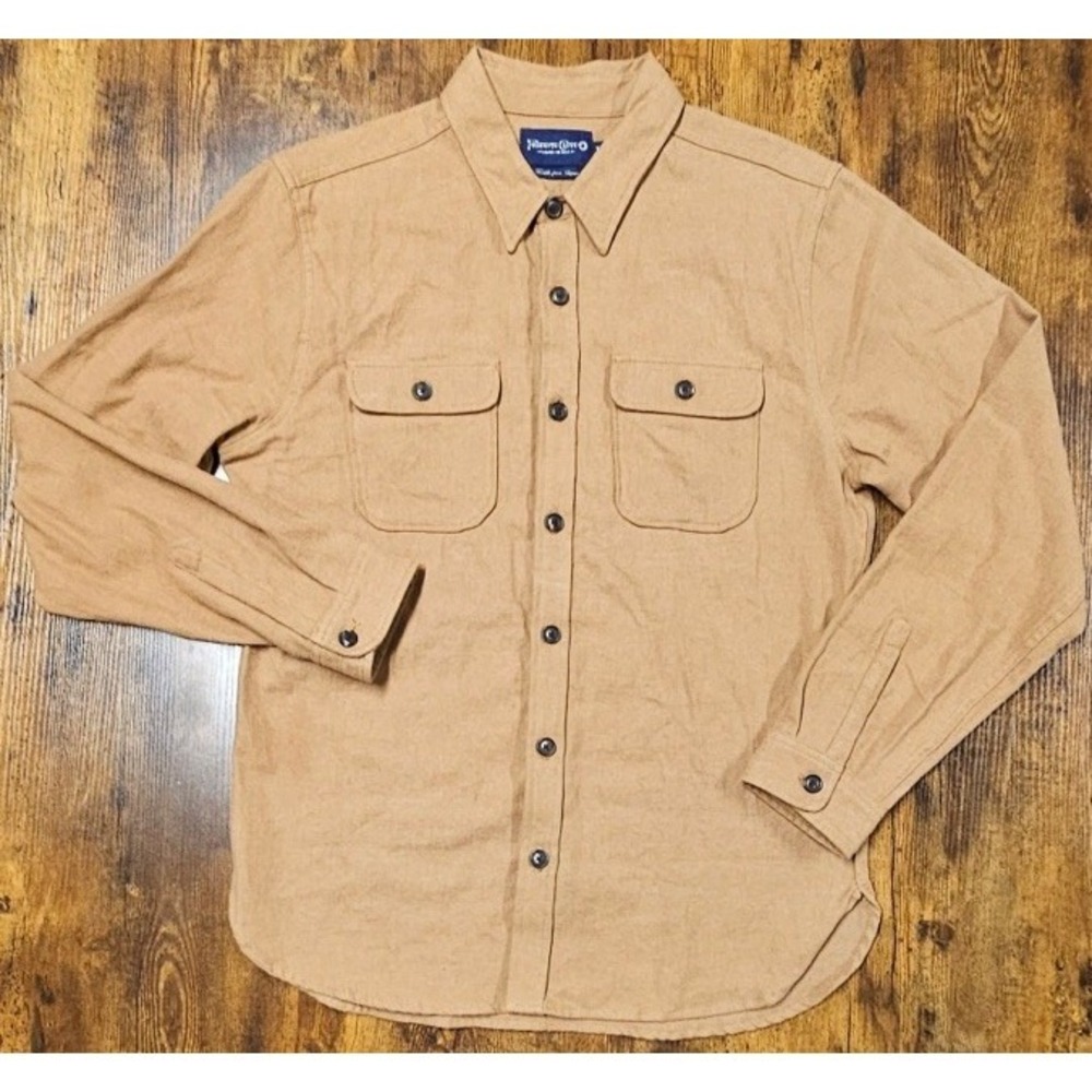 Freenote Cloth Woven Shirt Wool Cotton Large Japan Flannel Button Front USA